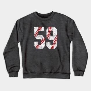 Vintage #59 Baseball Laces Baseball Mom Jersey Love Baseball Crewneck Sweatshirt